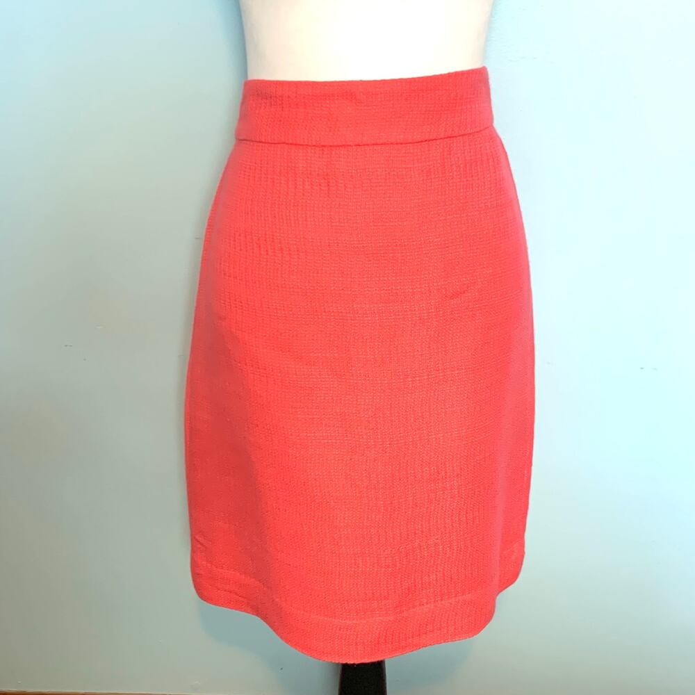 NWT J. Crew Factory Textured Pencil Skirt in Guava Size 6 - Picture 6 of 8